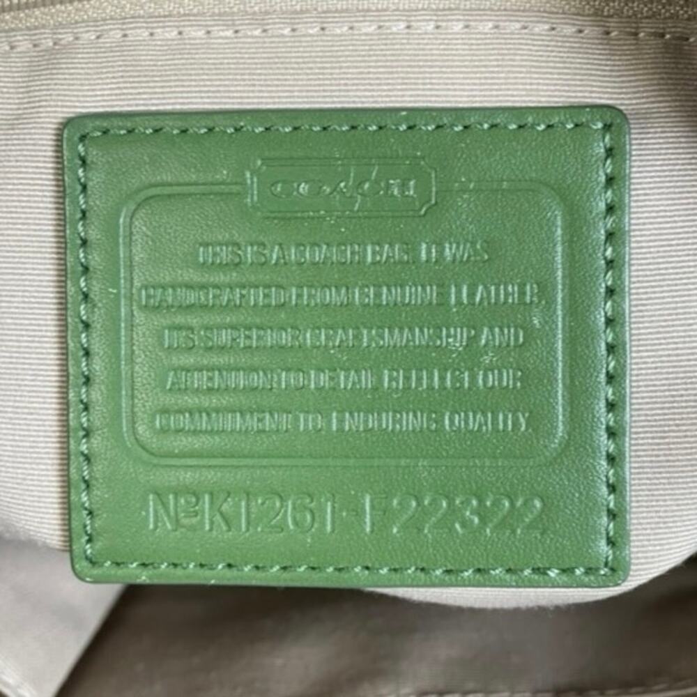 Coach Peyton Apple Green Patent Leather Embossed “C” Logo Tote Bag - Picture 5 of 10
